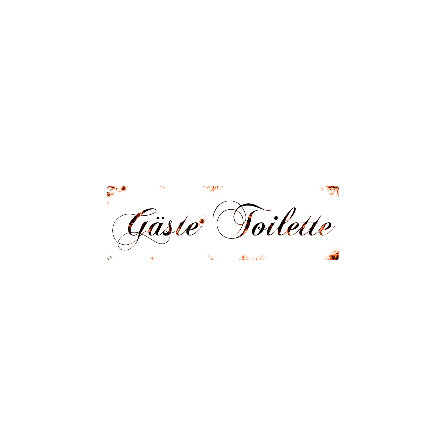 METALLSCHILD Blechschild Türschild GÄSTE TOILETTE Shabby Retro Landhaus Chic
