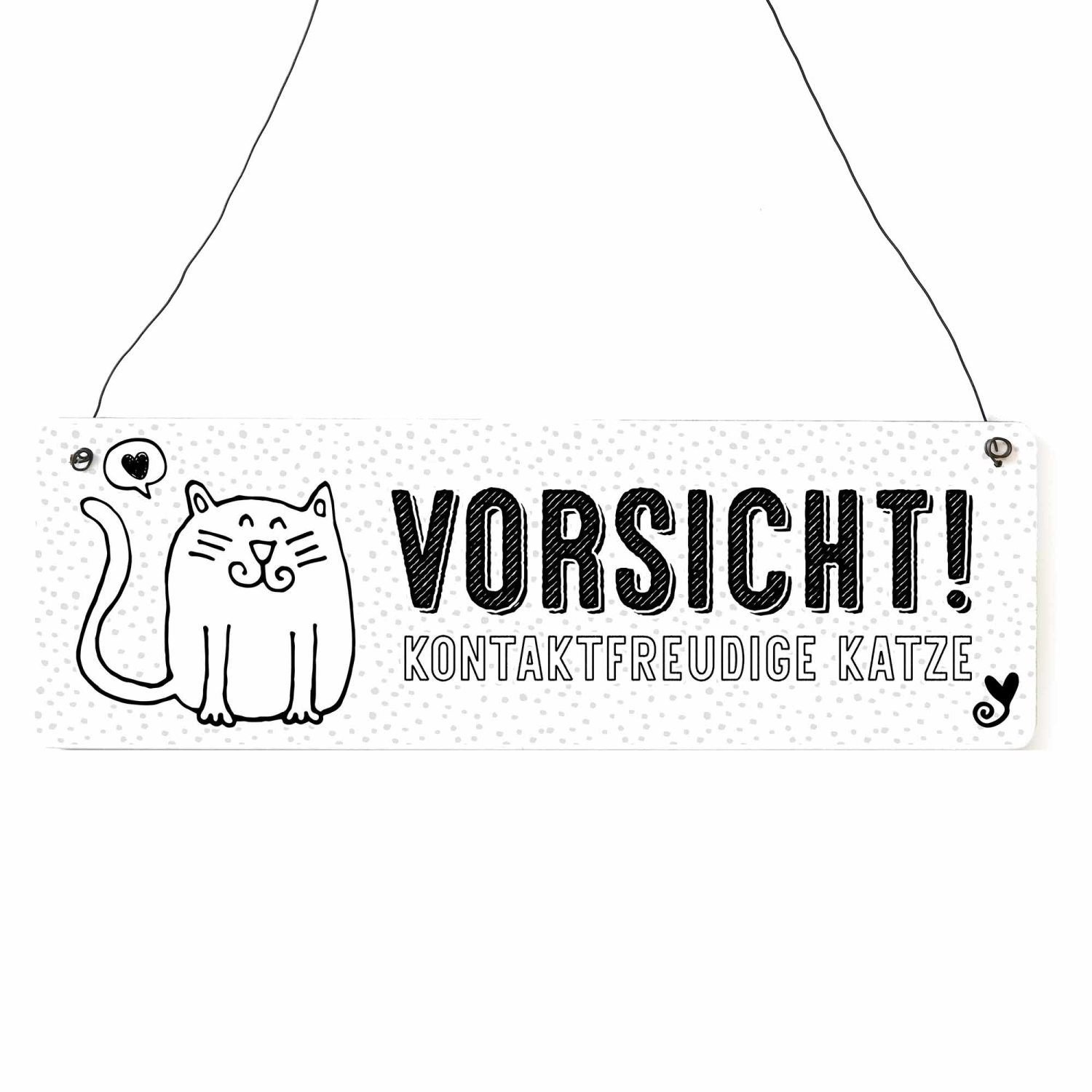 Schild „Vorsicht – Pflichtbewusste Katze“ 30x20cm – Aluverbund, UV-beständig | Für Garten, Tür, Warnhinweis