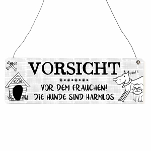 Interluxe Schild Holzschild - Vorsicht vor dem Frauchen...