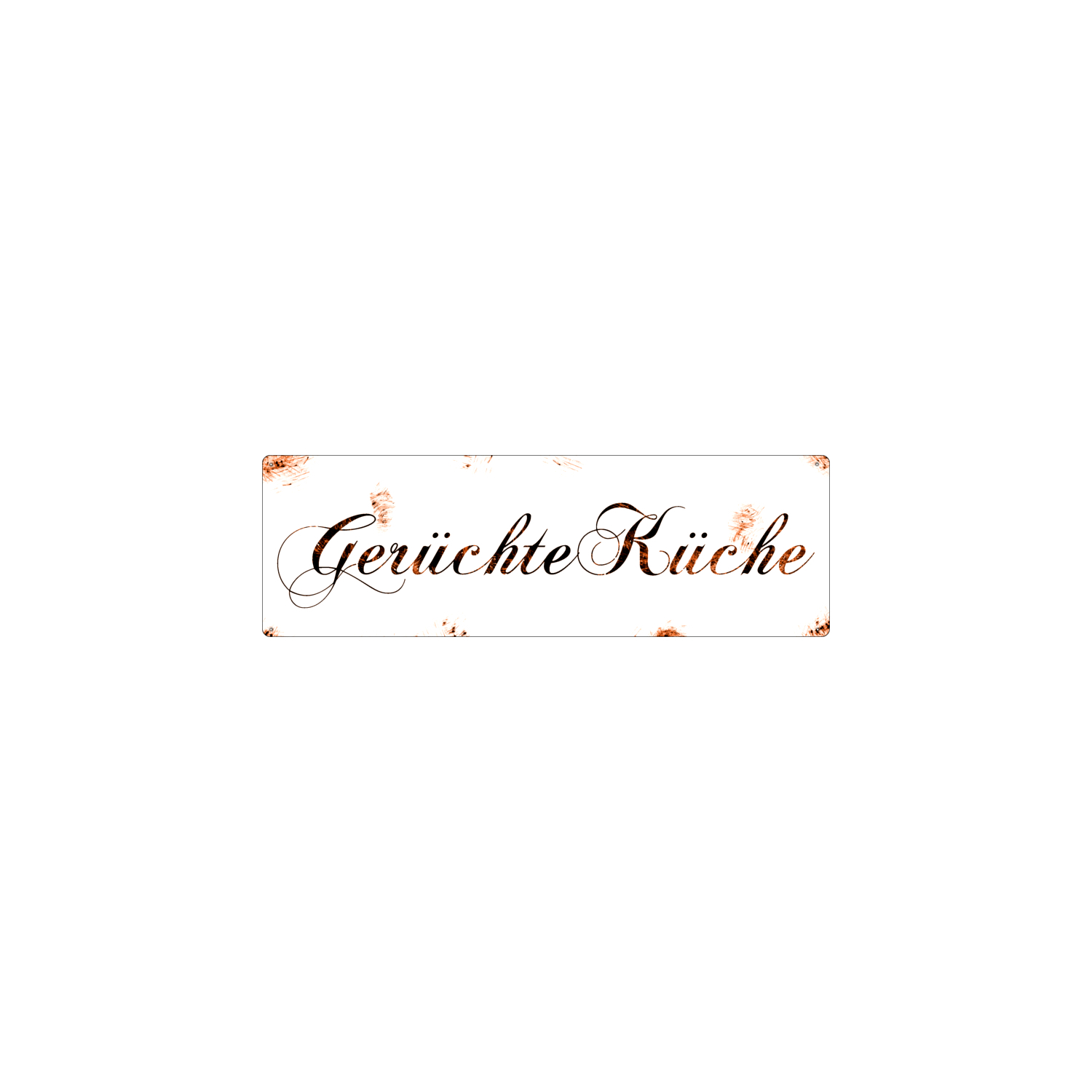 METALLSCHILD Blechschild GERÜCHTEKÜCHE Türschild Dekoschild Shabby Vintage Retro