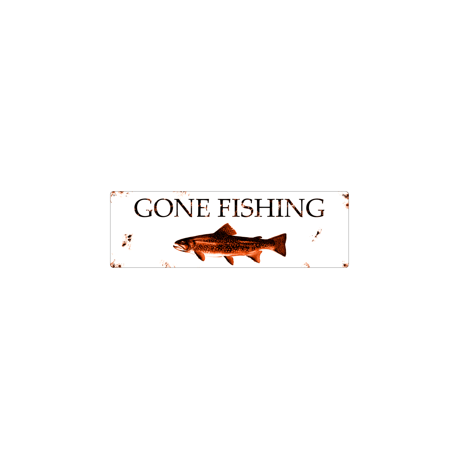 Retro METALLSCHILD Blechschild GONE FISHING Türschild Dekoschild Geschenk Angler