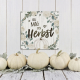 Interluxe Schild Metallschild 20x20cm - Ich mag den Herbst - Herbstdeko Herbstschild weißer Kürbis Baby Boo Pumpkin Landhaus scandi