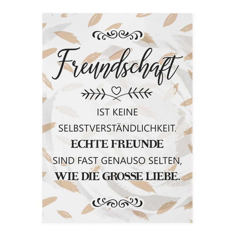 Interluxe Holzschild Wandtafel 28x20cm - Freundschaft ist keine Selbstverständlichkeit - Schild Spruch Dekoschild Liebe Landhaus shabby chic