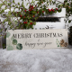 Interluxe Schild Metallschild - Merry Christmas Natur - Winter Weihnachtszeit Advent Weihnachtsmarkt Weihnachten
