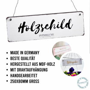 Interluxe Schild Holzschild  XL - Warm Winter Wishes -...