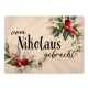 Interluxe Luxecards Postkarte Karte aus Holz - Vom Nikolaus gebracht - Weihnachten Advent Geschenk Dekokarte Dekoration Geschenkidee Freunde Familie