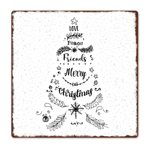 Interluxe Schild aus Metall 20x20cm - Christmas Tree...