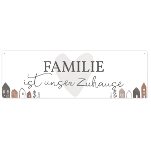 Interluxe Schild Metallschild - Familie ist unser Zuhause...