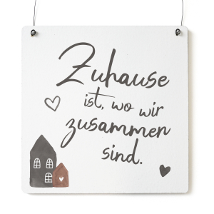 Interluxe Schild Holzschild  XL - Zuhause ist wo wir...