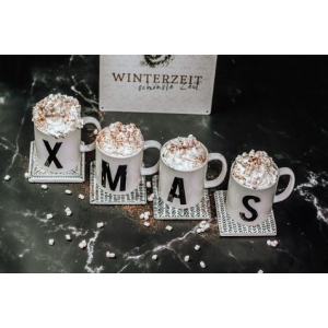 Interluxe Tasse 4er Set  XMAS Tassen als Geschenkidee Christmas Weihnachtsmarkt Weihnachten Adventszeit Winter