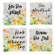 Interluxe 4er Set Marmor Magnet - Nimm dir Zeit Sei du selbst Sei glücklich Hab einen schönen Tag - Marmormagnete Geschenkidee bunt Trockenblumen Blumen