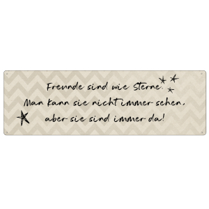 Interluxe Schild Metallschild - Freunde sind wie Sterne - Spruchschild als Geschenk für den besten Freund