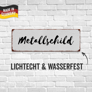 Interluxe Schild Metallschild - Willkommen Herzchen - schwarz weiß Dekoration Eingang Flur minimalism