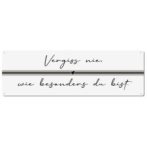 Interluxe Schild Metallschild - Vergiss nie, wie besonders du bist - Blechschild mit Spruch Kompliment Partner Valentinstag Liebe