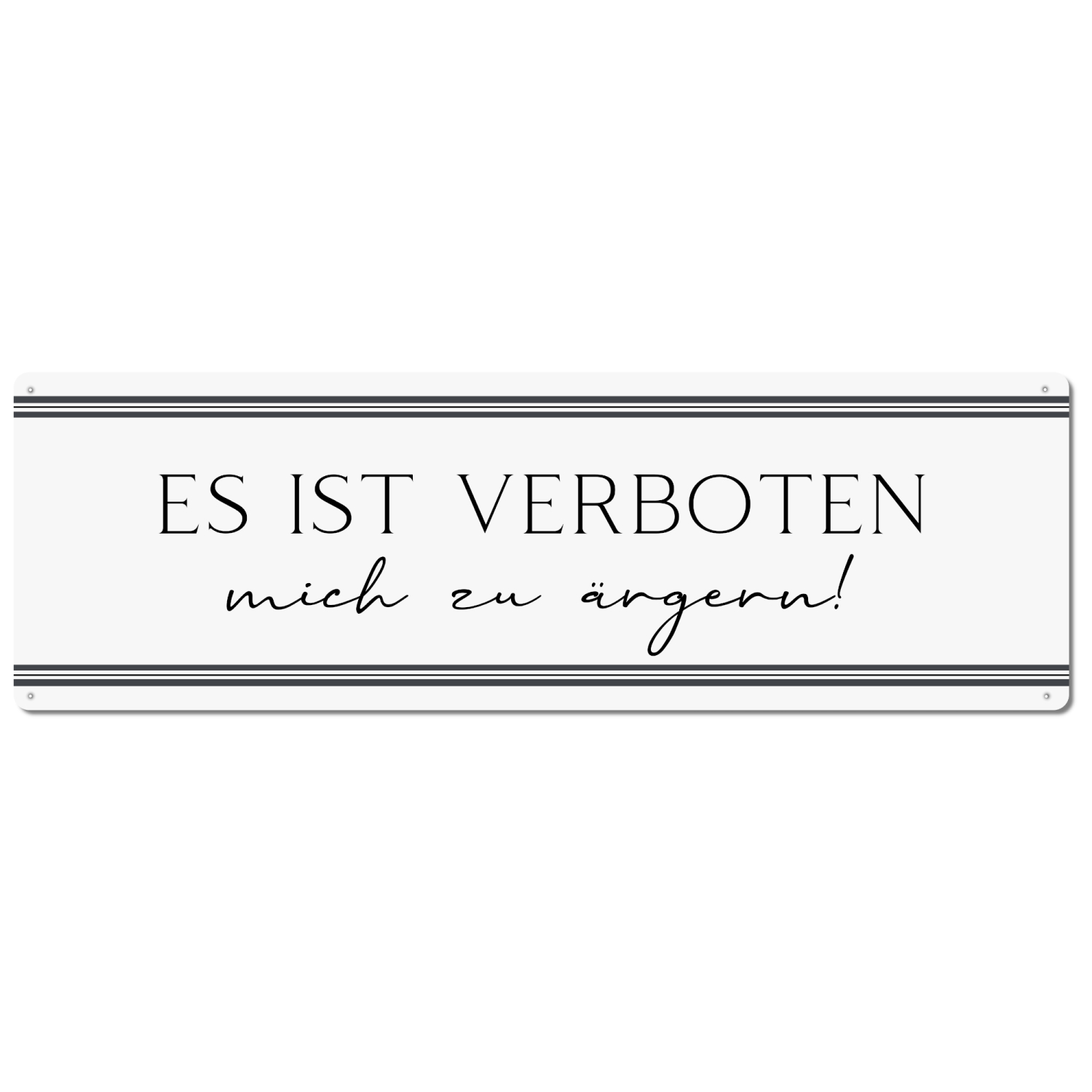 Interluxe Schild Metallschild - Es ist verboten mich zu ärgern - Blechschild mit witzigem Spruch lustige Geschenkidee