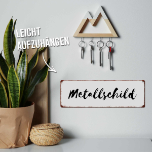 Interluxe Metallschild - Hereingedackelt schwarz weiß - Schild aus Blech Hundeliebhaber Dackel Willkommen
