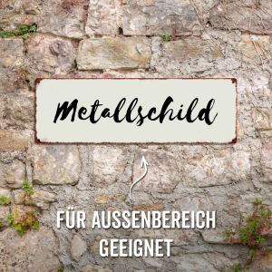 Interluxe Metallschild - Hereingedackelt schwarz weiß - Schild aus Blech Hundeliebhaber Dackel Willkommen