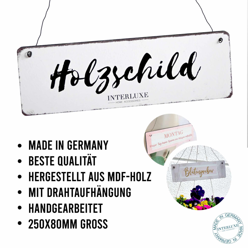 EXCELLO GLOBAL Holz-Schilder "Live & Laugh" - 2-teiliges Set, 10,8x30,2 Cm, Für Deko Zuhause
