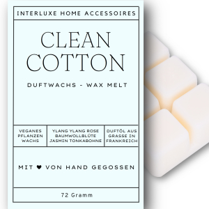 Interluxe Duftwachs Clean Cotton - Pflanzenwachs...