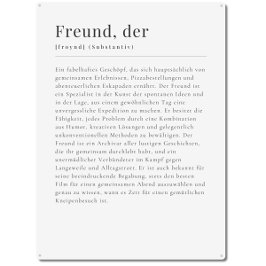 Interluxe Schild 300x220mm Metallschild - Definition Freund