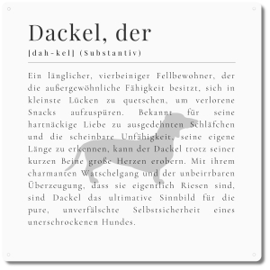 Interluxe Schild 20x20cm Metallschild - Definition Dackel