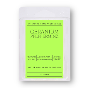 Interluxe Duftmelt Geranium Pfefferminz - Outdoor-Duftwachs für Garten, Terrasse und Balkon