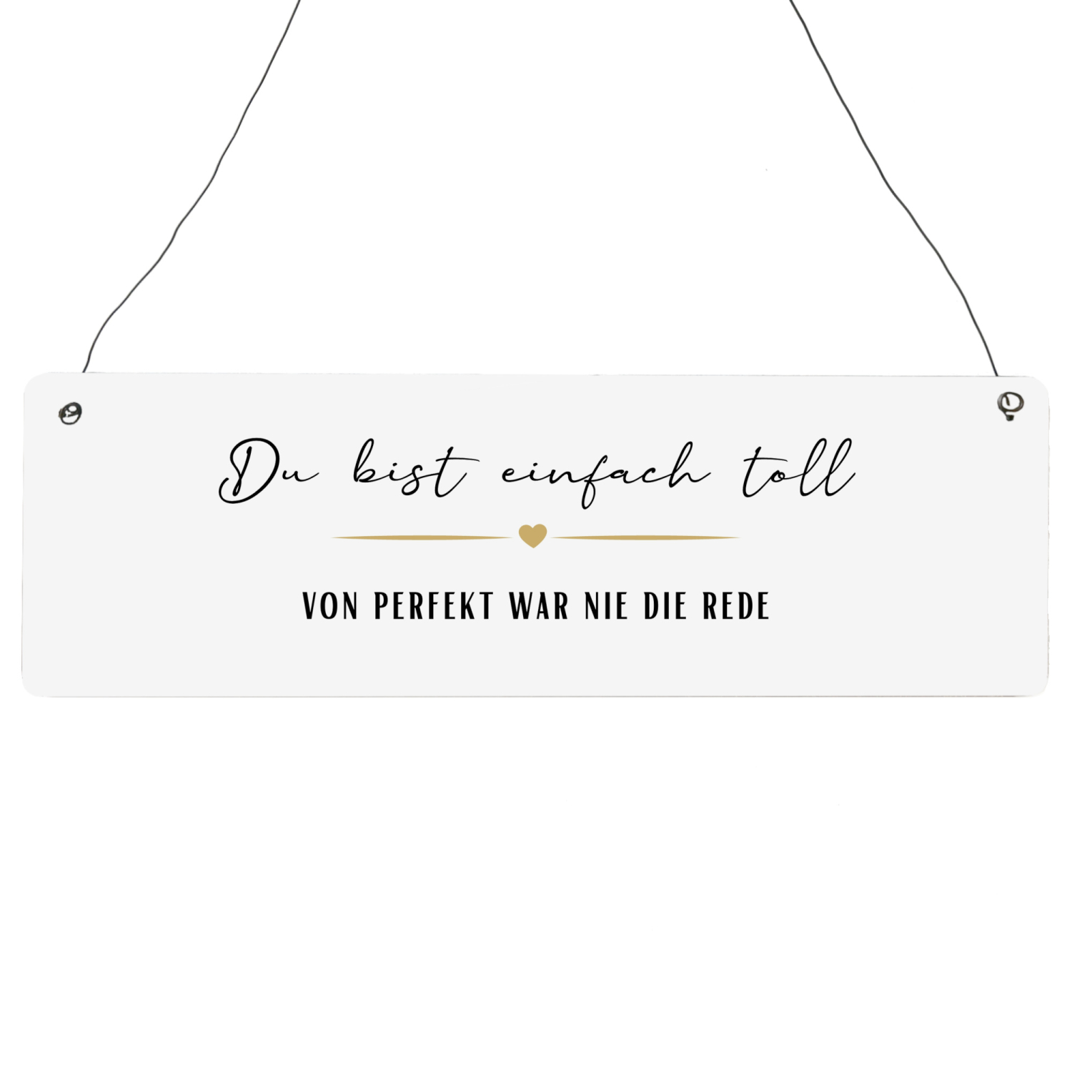 Interluxe Holzschild - Du bist einfach toll - Dekoschild mit Aufhänger als Geschenk