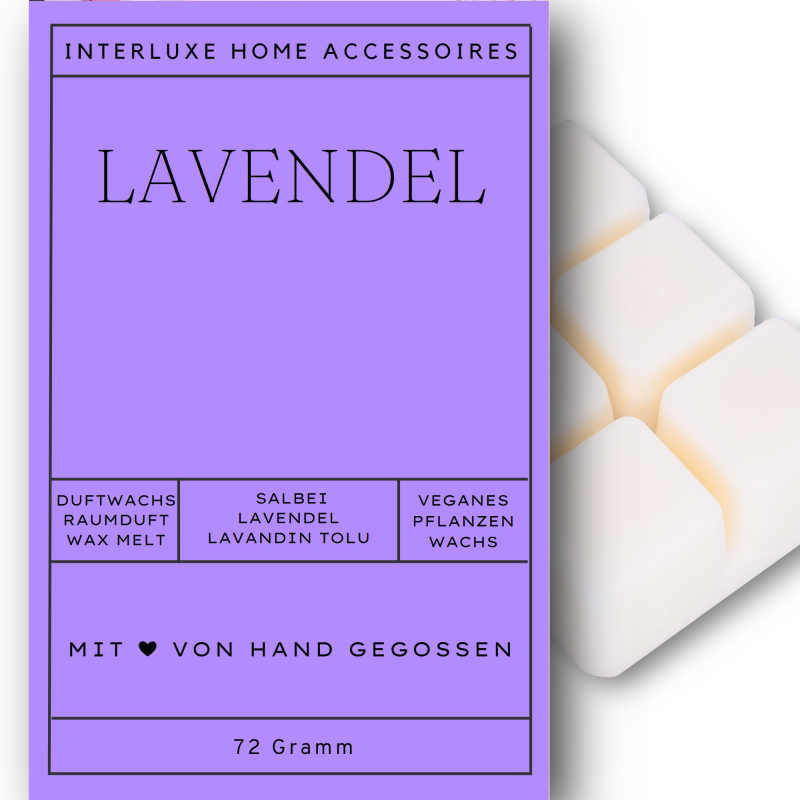 Interluxe Duftmelt - Lavendel - Duftwachs mit Duftöl aus Grasse - Wachsmelt, Raumduft