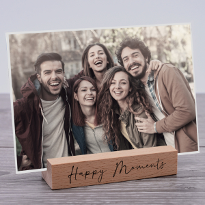 Interluxe Kartenhalter - Happy Moments - Grußkartenhalter  Fotohalter mit Spruch