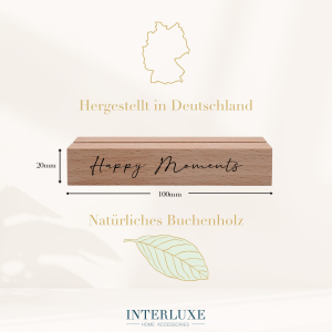 Interluxe Kartenhalter - Happy Moments - Grußkartenhalter  Fotohalter mit Spruch