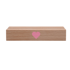 Interluxe Kartenhalter - Herz rosé - Grußkartenhalter Fotohalter Kartenständer Tischkartenhalter aus Holz