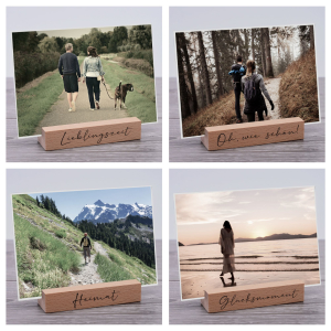 Interluxe Kartenhalter - Ostseeliebe - Grußkartenhalter Meer Fotohalter Kartenständer Tischkartenhalter aus Holz