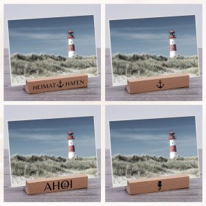Interluxe Kartenhalter - Anker -Grußkartenhalter Meer Fotohalter Kartenständer Tischkartenhalter aus Holz