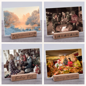 Interluxe Kartenhalter - Frohes Fest - Grußkartenhalter Fotohalter  Weihnachten