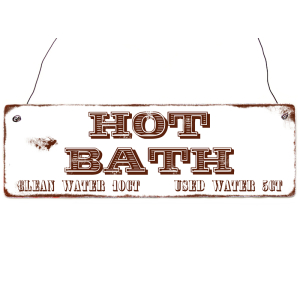 Holzschild Shabby Hot Bath Western