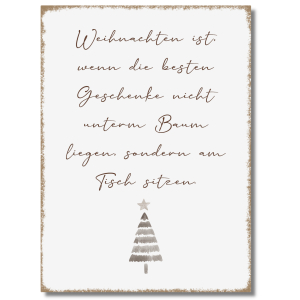 Interluxe Holzschild Wandtafel 28x20cm - Weihnachten ist...