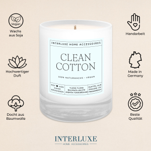 Interluxe Duftkerze Clean Cotton 160 Gramm