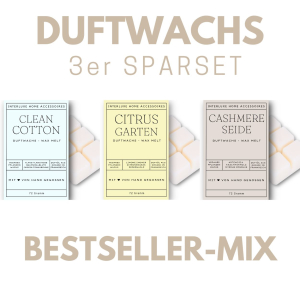 Interluxe Duftwachs 3er Sparset - Bestseller- Cashmere...