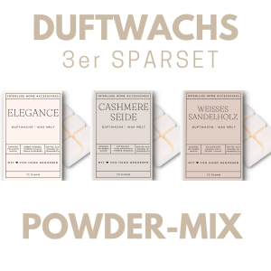 Interluxe Duftwachs 3er Sparset - Powder- Cashmere Seide,...