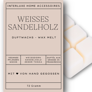 Interluxe Duftwachs 3er Sparset - Powder- Cashmere Seide, Elegance & Weisses Sandelholz