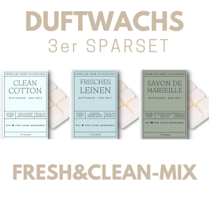 Interluxe Duftwachs 3er Sparset - Fresh & Clean mit...