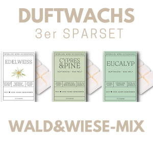 Interluxe Duftwachs 3er Sparset - Wald & Wiese mit...