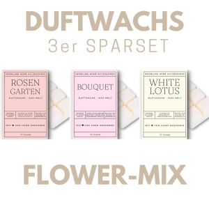 Interluxe Duftwachs 3er Sparset - Flower mit Rosengarten,...