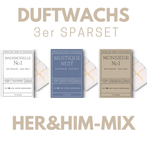 Interluxe Duftwachs 3er Sparset - Her&Him mit...