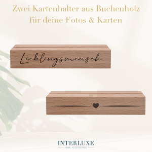 Interluxe 2er Set Kartenhalter - Lieblingsmensch &...