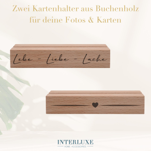 Interluxe 2er Set Kartenhalter - Lebe - Liebe - Lache...