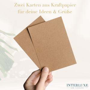 Interluxe 2er Set Kartenhalter - Lebe - Liebe - Lache & Herz + zwei gratis Karten