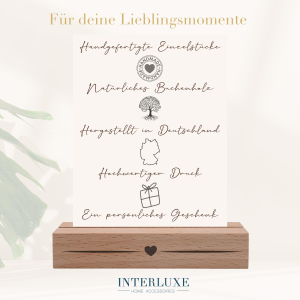 Interluxe 2er Set Kartenhalter - Hab dich lieb & Herz + zwei gratis Karten