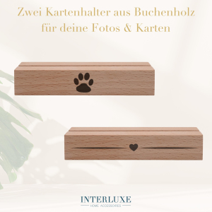 Interluxe 2er Set Kartenhalter - Pfote & Herz &...