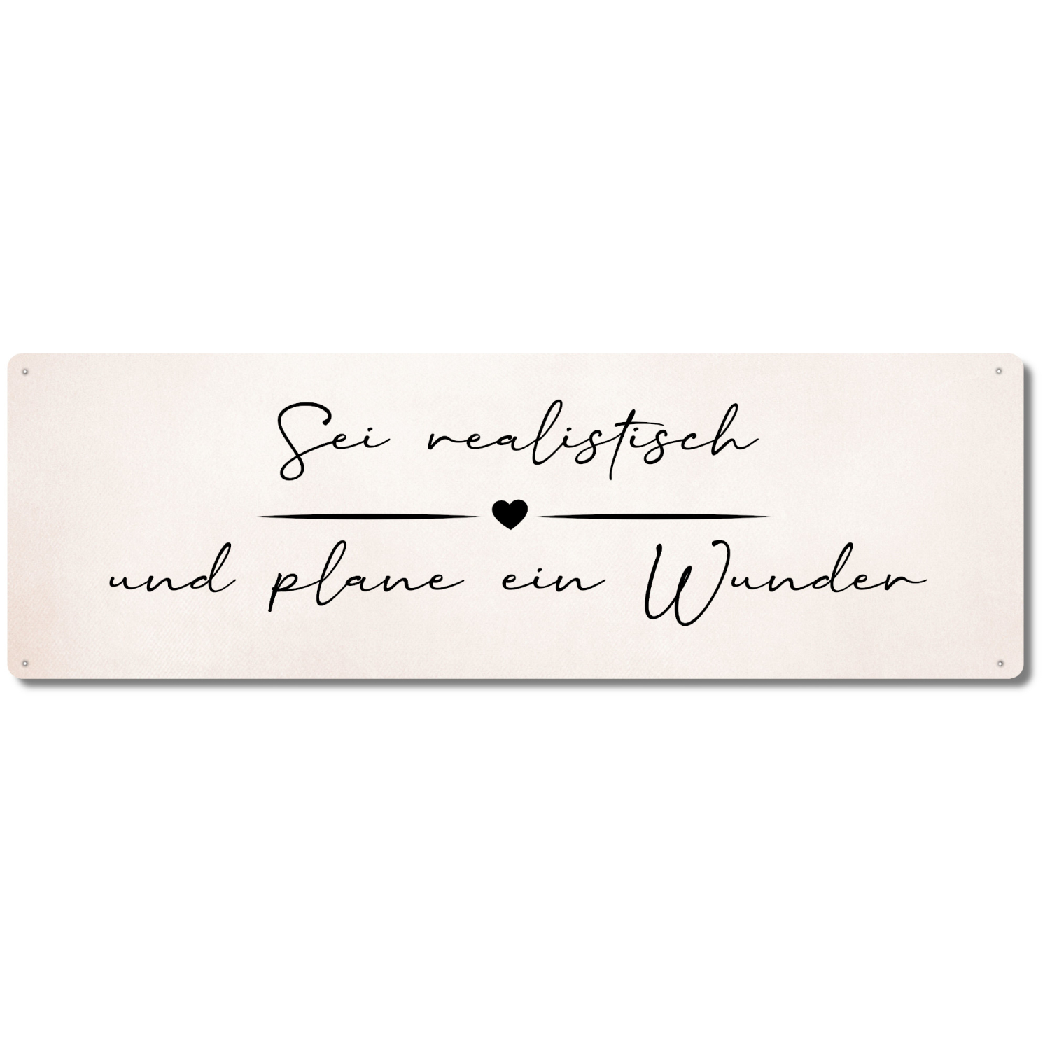 Interluxe Schild Metallschild - Sei realistisch und plane ein Wunder